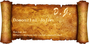 Domoszlai Jolán névjegykártya