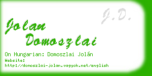 jolan domoszlai business card